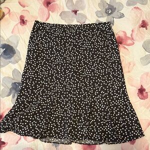 Banana Republic Black & White Polka Dot Midi Skirt